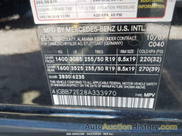 MERCEDES-BENZ ML 550 4MATIC, 4JGBB72E28A333970