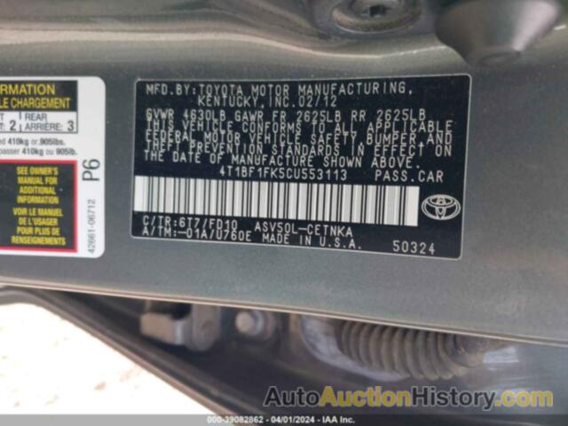 TOYOTA CAMRY LE, 4T1BF1FK5CU553113