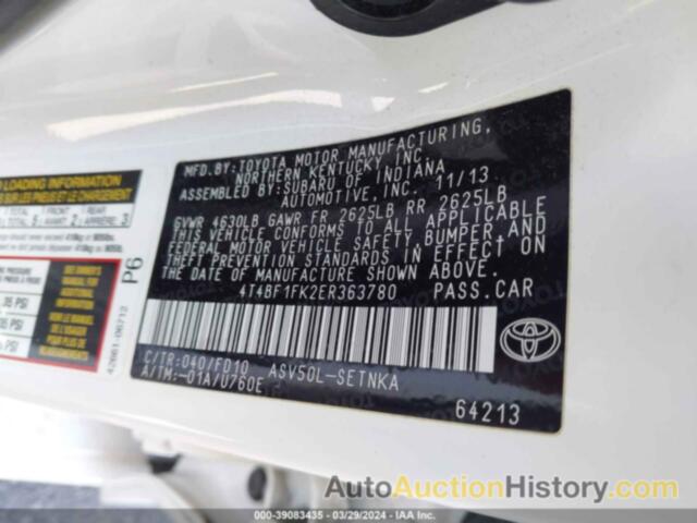 TOYOTA CAMRY LE, 4T4BF1FK2ER363780