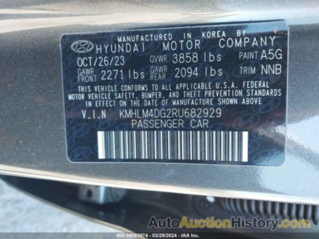 HYUNDAI ELANTRA SEL, KMHLM4DG2RU682929