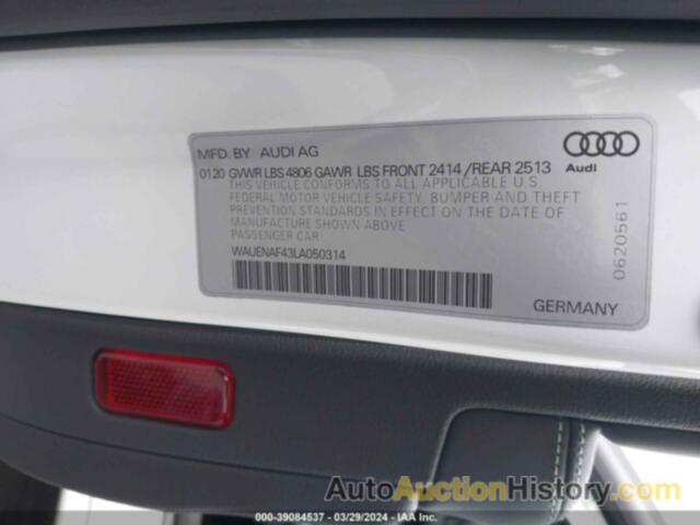 AUDI A4 PREMIUM PLUS 45 TFSI QUATTRO S TRONIC, WAUENAF43LA050314