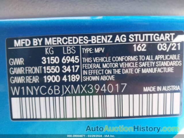 MERCEDES-BENZ G 550, W1NYC6BJXMX394017