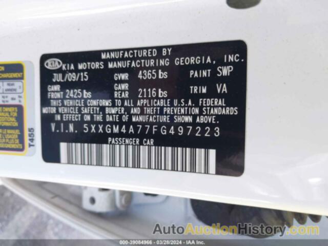 KIA OPTIMA LX, 5XXGM4A77FG497223