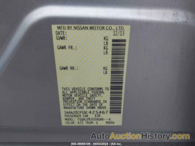 NISSAN LEAF SV, 1N4AZ0CP5DC425467