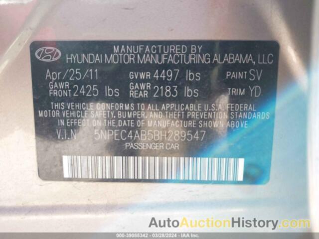 HYUNDAI SONATA LIMITED 2.0T, 5NPEC4AB5BH289547