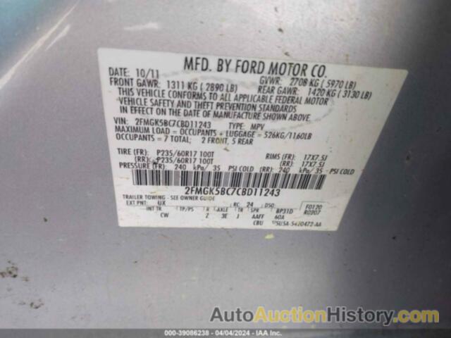 FORD FLEX SE, 2FMGK5BC7CBD11243