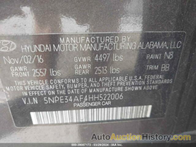 HYUNDAI SONATA SPORT/LIMITED, 5NPE34AF4HH522006