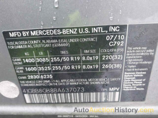 MERCEDES-BENZ ML 350 4MATIC, 4JGBB8GB8BA637073