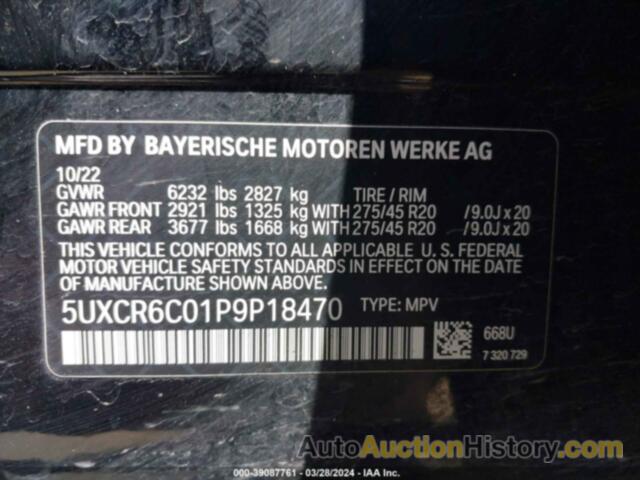 BMW X5 XDRIVE40I, 5UXCR6C01P9P18470