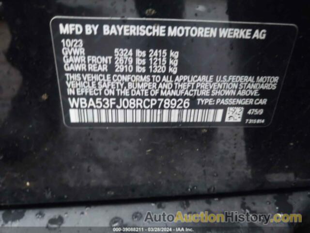 BMW 530 I XDRIVE, WBA53FJ08RCP78926