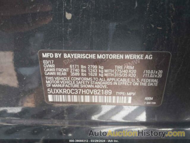 BMW X5 XDRIVE35I, 5UXKR0C37H0V82189