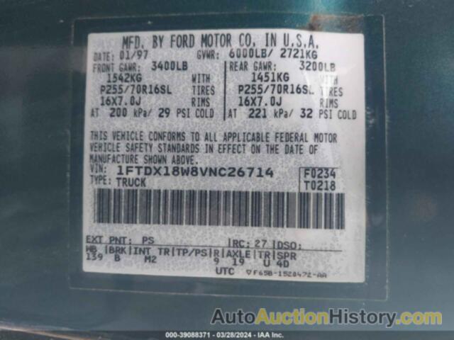 FORD F-150 LARIAT/XL/XLT, 1FTDX18W8VNC26714