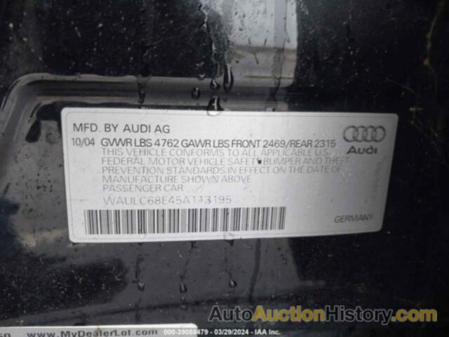 AUDI A4 1.8T SPECIAL EDITION, WAULC68E45A113195