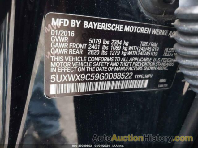 BMW X3 XDRIVE28I, 5UXWX9C59G0D88522