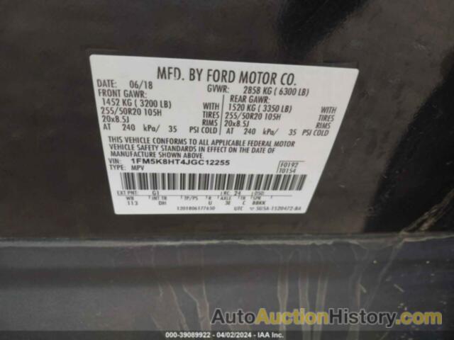 FORD EXPLORER PLATINUM, 1FM5K8HT4JGC12255