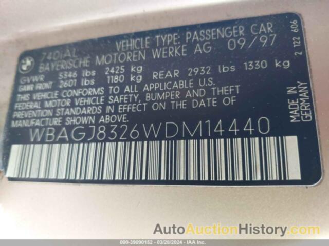 BMW 740IL, WBAGJ8326WDM14440