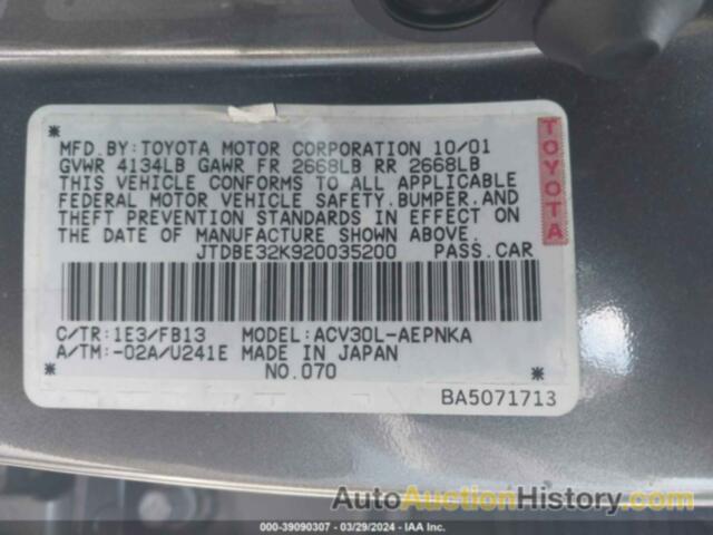 TOYOTA CAMRY LE, JTDBE32K920035200
