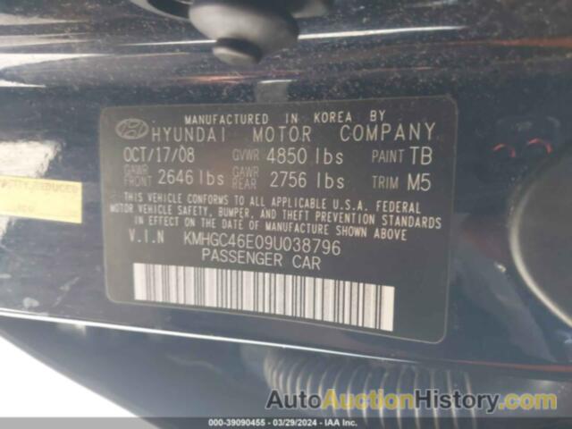 HYUNDAI GENESIS 3.8, KMHGC46E09U038796