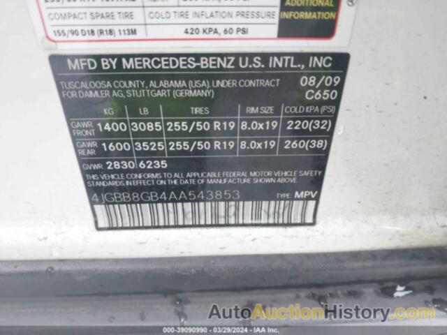 MERCEDES-BENZ ML 350 4MATIC, 4JGBB8GB4AA543853