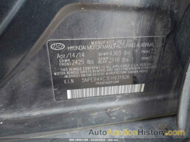 HYUNDAI SONATA GLS, 5NPEB4AC3EH931926