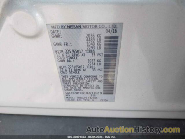 NISSAN ROGUE S, 5N1AT2MT7GC841829