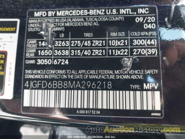 MERCEDES-BENZ AMG GLE 53 COUPE 4MATIC, 4JGFD6BB8MA296218