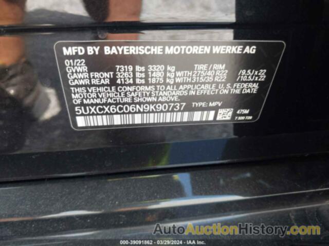 BMW X7 M50I, 5UXCX6C06N9K90737