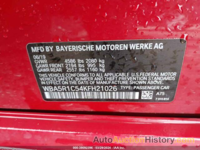 BMW 330I, WBA5R1C54KFH21026