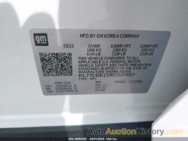 CHEVROLET TRAX FWD 1RS, KL77LGE21RC020937
