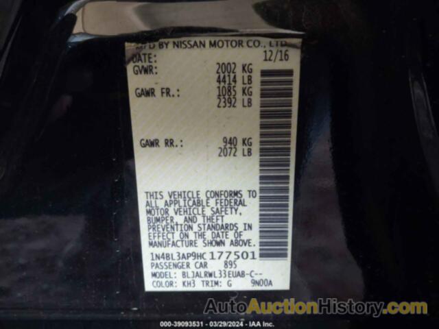 NISSAN ALTIMA 3.5 SL, 1N4BL3AP9HC177501