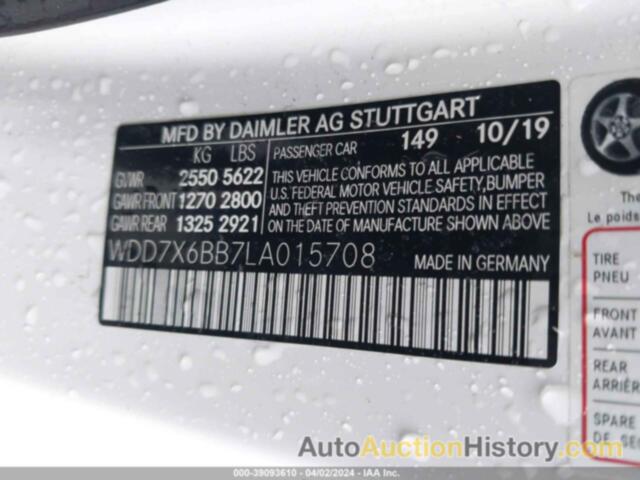 MERCEDES-BENZ AMG GT 53 4-DOOR COUPE, WDD7X6BB7LA015708