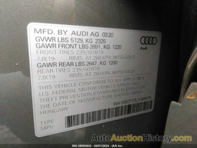 AUDI Q3 PREMIUM 45 TFSI S LINE QUATTRO TIPTRONIC, WA1DECF37L1089676