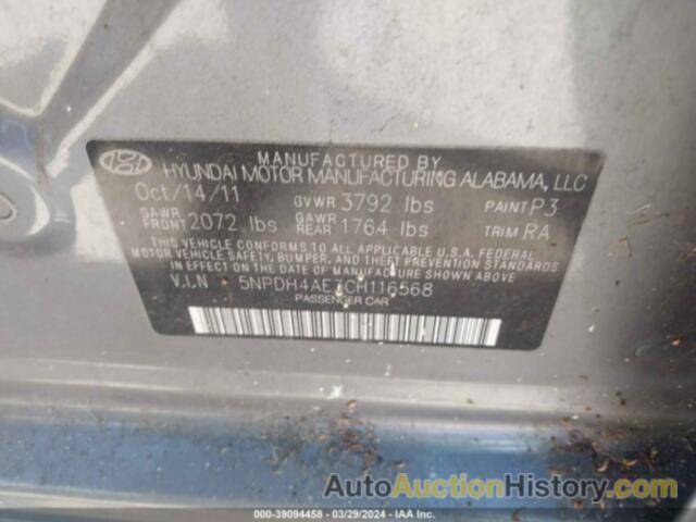 HYUNDAI ELANTRA GLS, 5NPDH4AE3CH116568