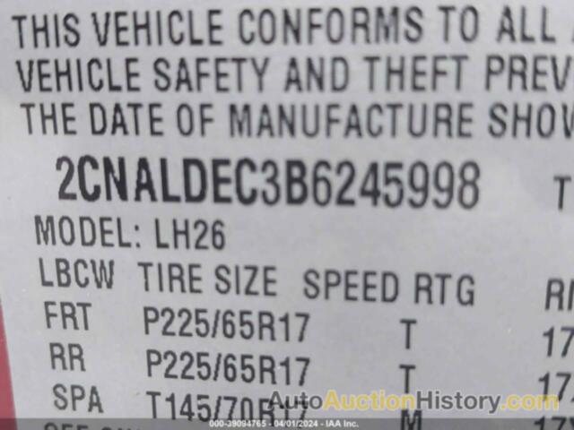 CHEVROLET EQUINOX 1LT, 2CNALDEC3B6245998