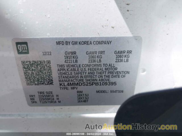 BUICK ENCORE GX SELECT FWD, KL4MMDS25PB109395