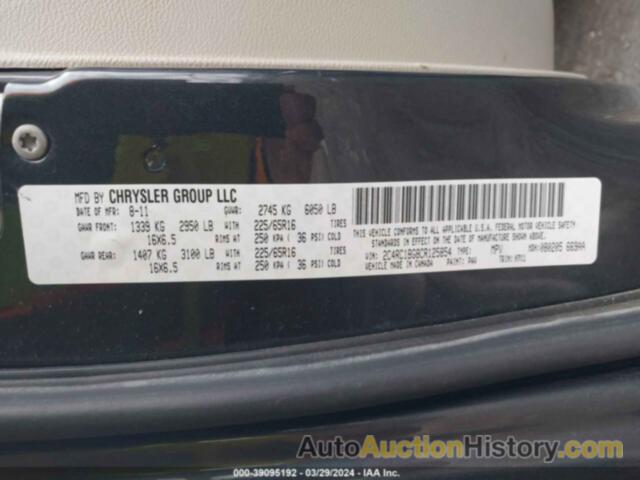 CHRYSLER TOWN & COUNTRY TOURING, 2C4RC1BG8CR125854