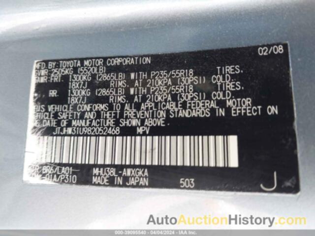 LEXUS RX 400H, JTJHW31U982052468