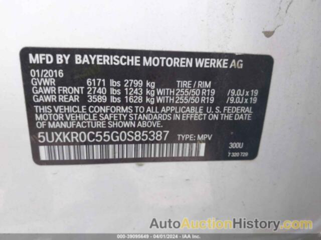 BMW X5 XDRIVE35I, 5UXKR0C55G0S85387