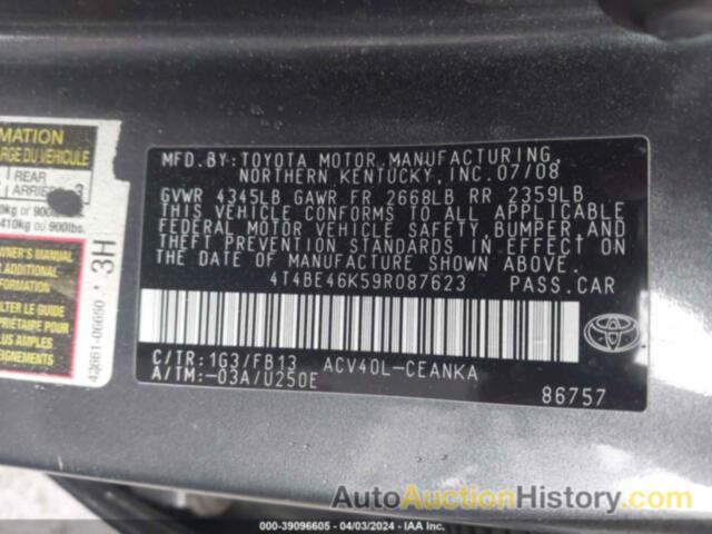 TOYOTA CAMRY LE, 4T4BE46K59R087623