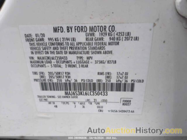 FORD ECOSPORT TITANIUM, MAJ6S3KL6LC350433