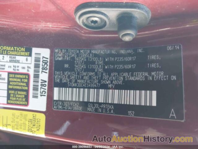 TOYOTA SIENNA LE, 5TDKK3DC4ES499477