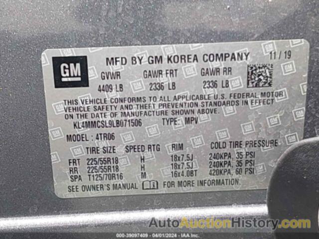 BUICK ENCORE GX PREFERRED, KL4MMCSL9LB071506