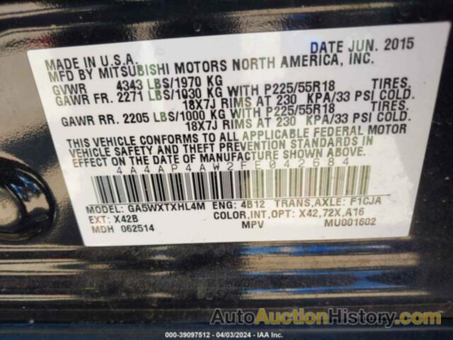 MITSUBISHI OUTLANDER SPORT GT, 4A4AP4AW2FE042684