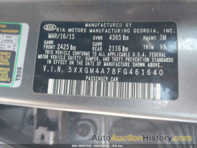 KIA OPTIMA LX, 5XXGM4A78FG461640