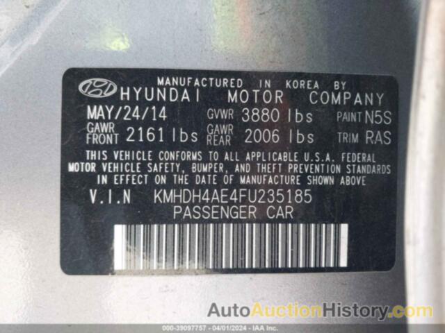 HYUNDAI ELANTRA SE, KMHDH4AE4FU235185