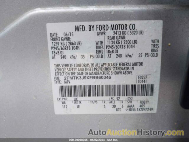 FORD EDGE SEL, 2FMTK3J9XFBB60346