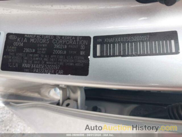 KIA FORTE EX, KNAFX4A85E5203197