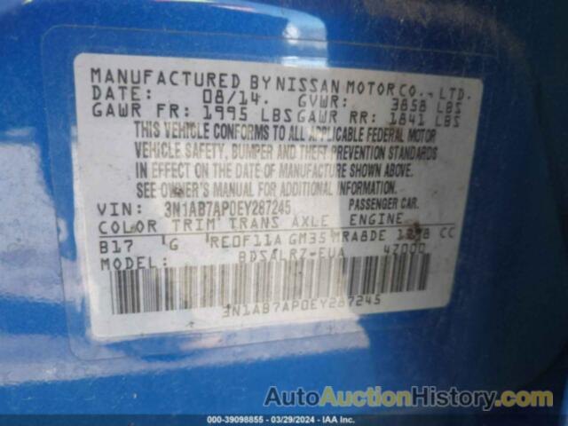 NISSAN SENTRA SR, 3N1AB7AP0EY287245