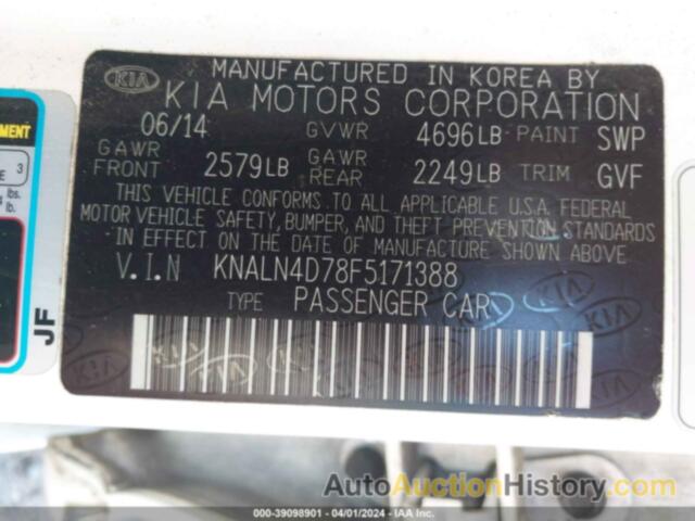 KIA CADENZA PREMIUM, KNALN4D78F5171388