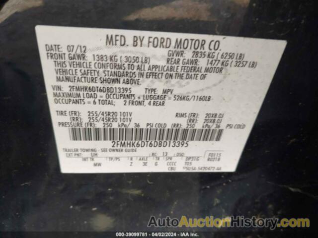 FORD FLEX LIMITED, 2FMHK6DT6DBD13395